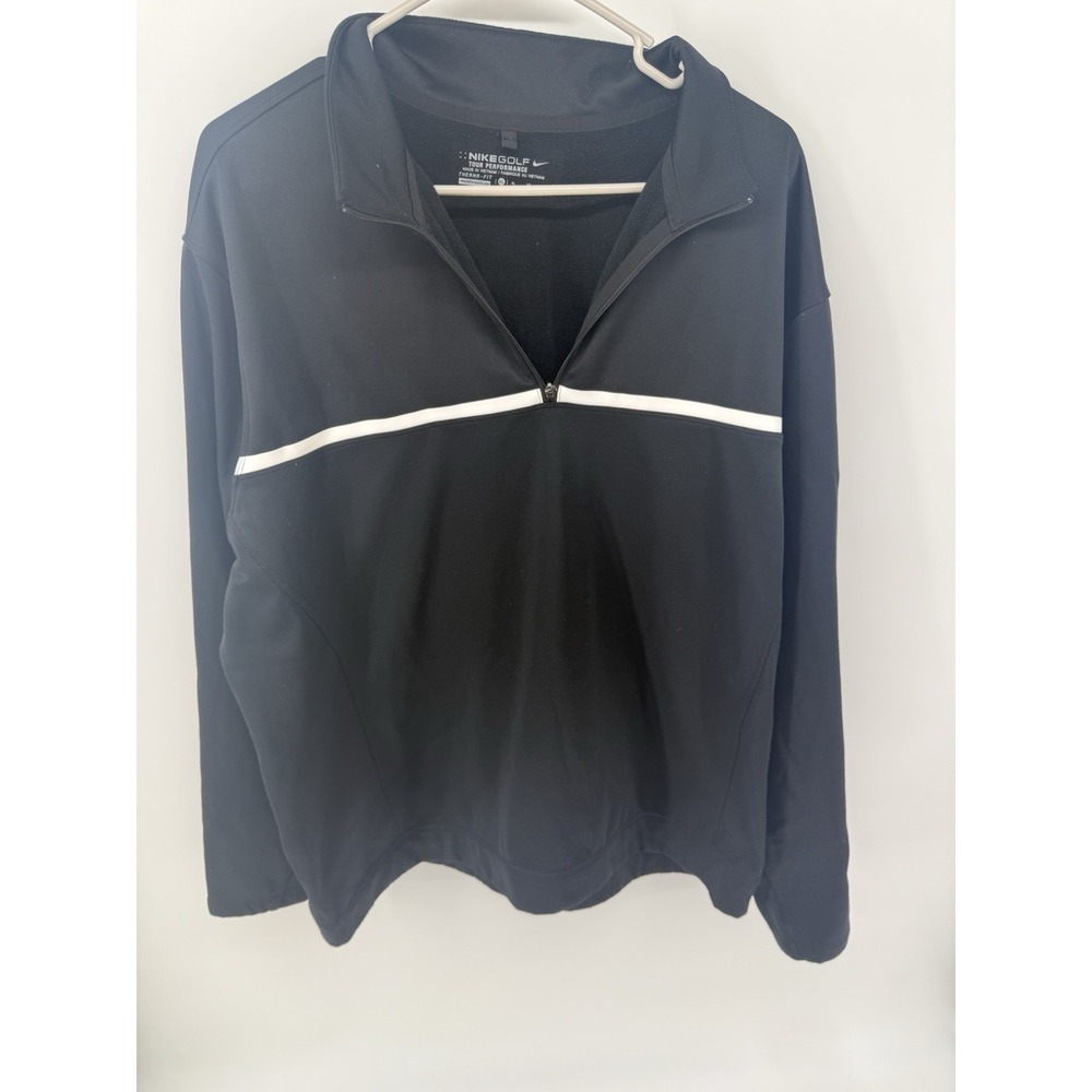 Nike Golf Shirt Men's Long Sleeve 1/4 Zip Pullover Sweatshirt Black XL